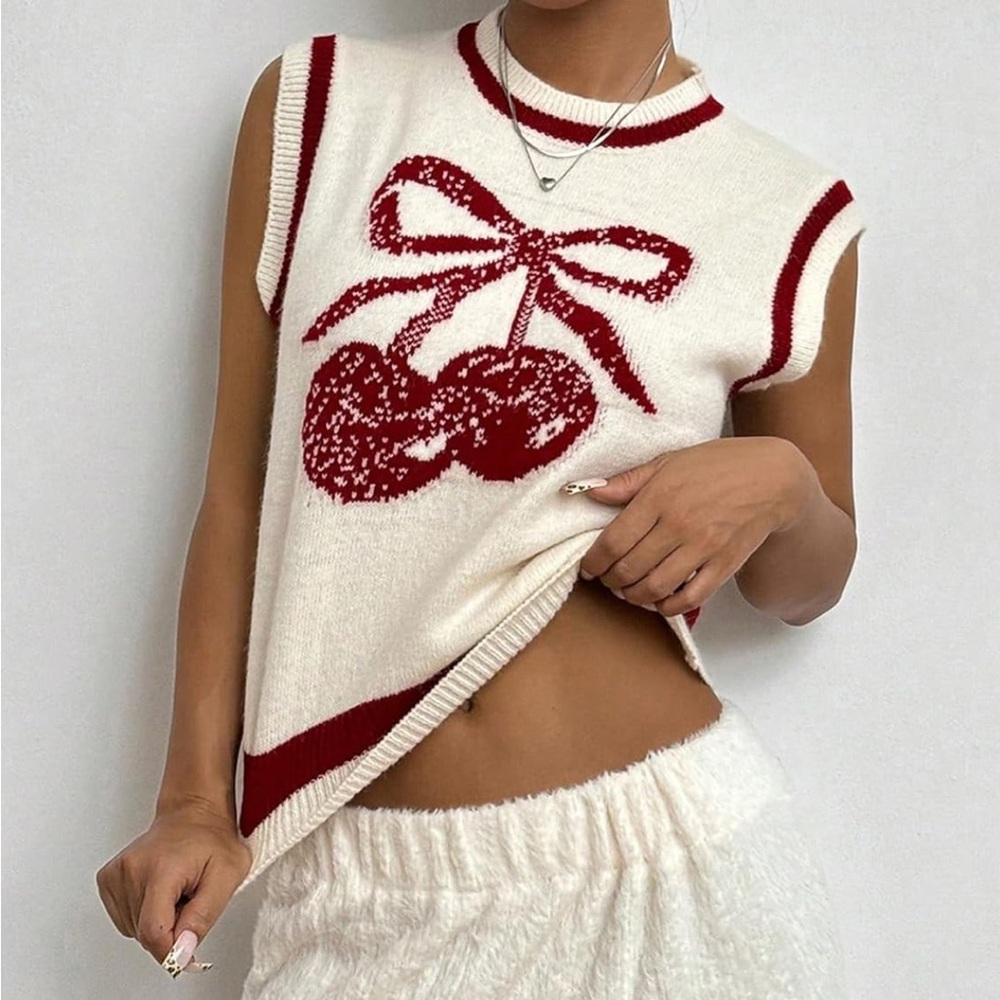 Cherry Women's Sleevless Sweater - image 1